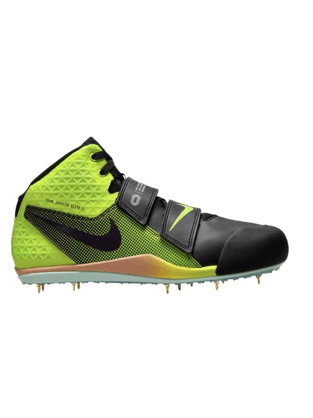 Nike Zoom Javelin Elite 3 Mens 10.5 Black Volt neon Track Spikes cleats DV9193